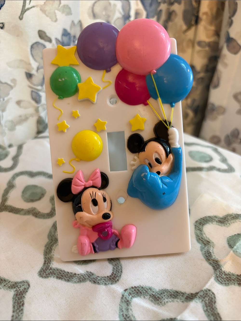 80’s Vintage Disney Baby Mickey & Minnie Balloon Light Switch Cover